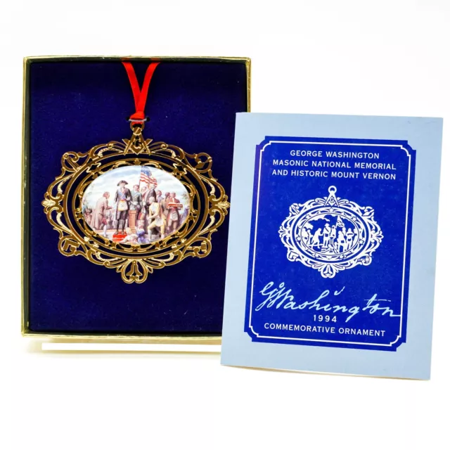 Vtg George Washington Masonic National Memorial Oval Commemorative Ornament 1994