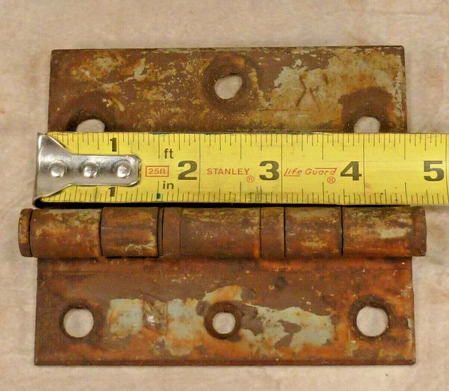 Vintage Metal Rusty Off Set Butt Hinge  Lot Of 1 Measures 5Inx4.5In 3