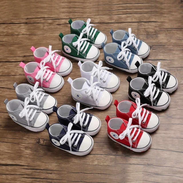 Neugeborenes Baby Kinderwagen Canvas Schuhe Säugling Turnschuhe Kleinkind PreWalker Turnschuhe