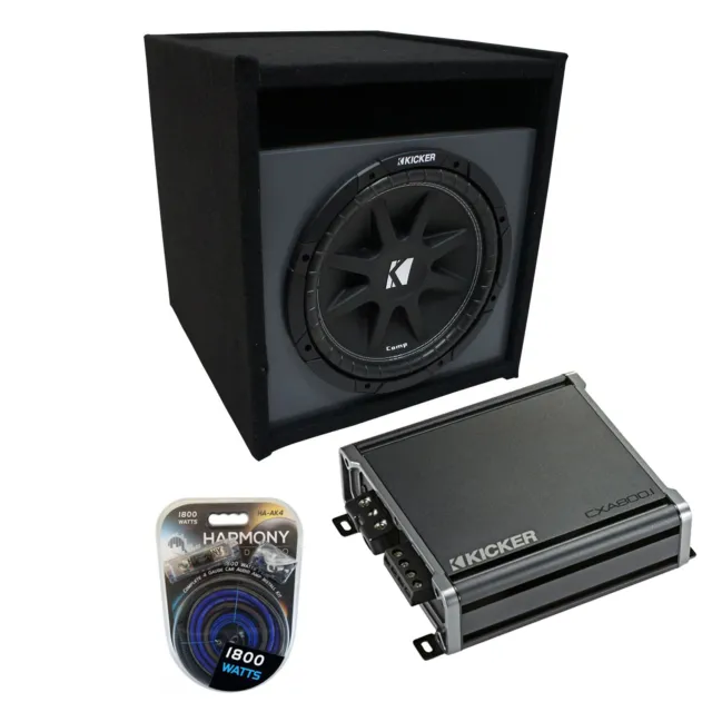 Universal Car Stereo Paintable Ported 15" Kicker Comp C15 Sub Box & CXA800.1 Amp