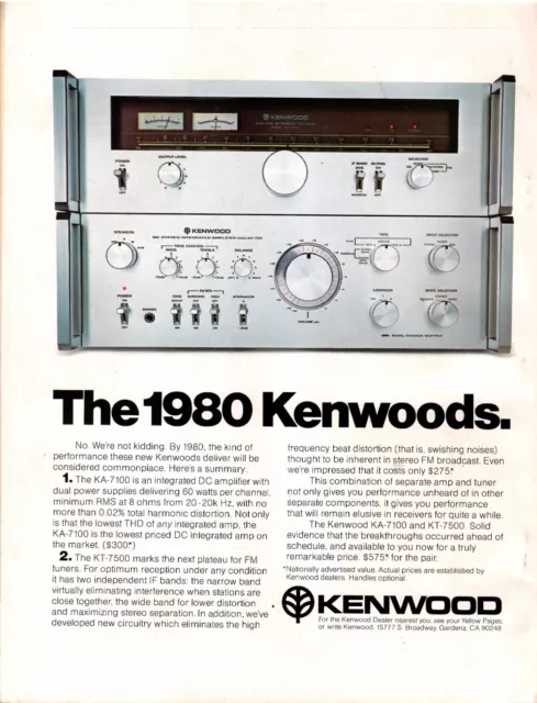 Vintage Kenwood Amplifier and Tuner ad - High Fidelity 02/1978