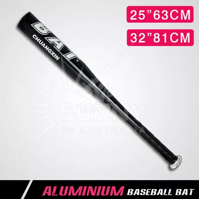 32" /25" Aluminium Alloy Black Baseball Bat Racket Softball Sports Lightweight