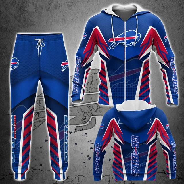 Buffalo Bills Mens Hoodie Tracksuit Casual Sweatshirt Sweatpants Outfits Gift