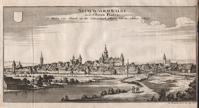 Neunburg vorm Wald Oberpfalz Bayern engraving Kupferstich Bodenehr 1720