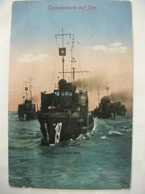 AK, Torpedoboote auf See, Torpedoboot S 19, gelaufen, Feldpost von SMS Oldenburg