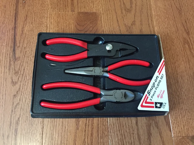 Snap-On Tools USA NEW GREEN 3 Piece Soft Grip Pliers / Cutters