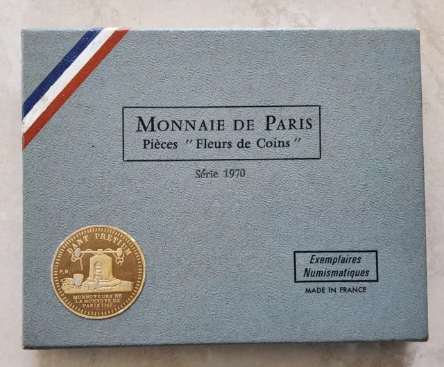 Très Beau Coffret Monnaie De Paris Série 1970 FDC avec 10 Francs Hercule Argent