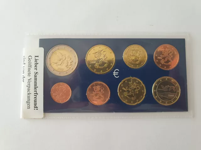 Euro-Kursmünzensatz KMS Finnland gemischt 1999-2002, Stempelglanz