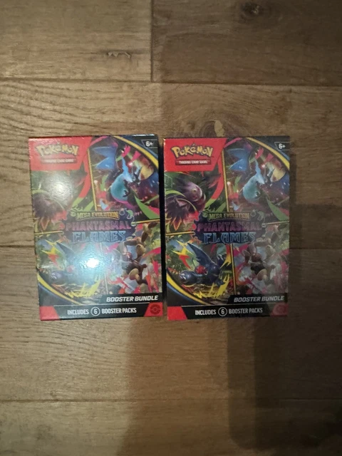 Pokémon TCG Mega Evolution Phantasmal Flames Booster Bundle – Factory Sealed
