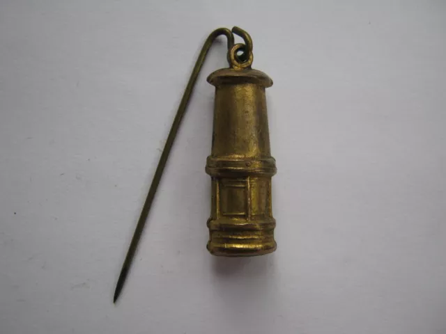 Vintage brass Miners Lamp tie or scarf pin