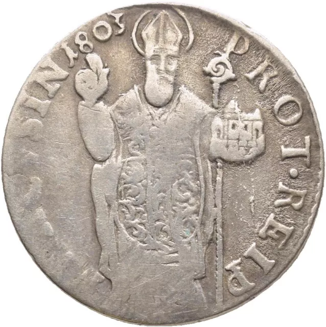 Fitz Croatia Ragusa Republic Dubrovnik Perpero 1803 Blasius Silver Øaha635