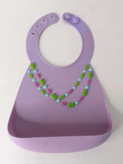 Make My Day  -  Soft Silicone Baby Toddler Bib  -  Pink With Necklace