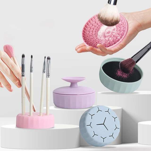Almohadilla limpiadora de maquillaje de silicona placa de lavado alfombra de limpieza herramienta=