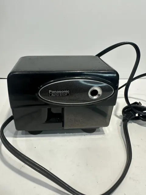 Panasonic Electric Pencil Sharpener Model KP-310 Black Auto-Stop Desktop Tested