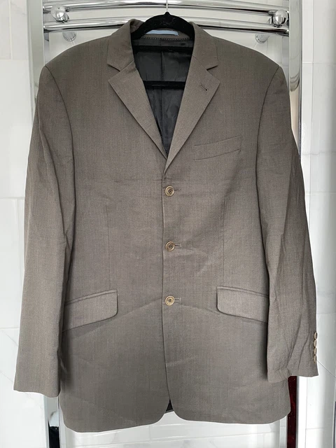 Giacca in lana pura nuova pura NEXT uomo NEXT cachi, singolo petto taglia S/M,38"" R 97 cm