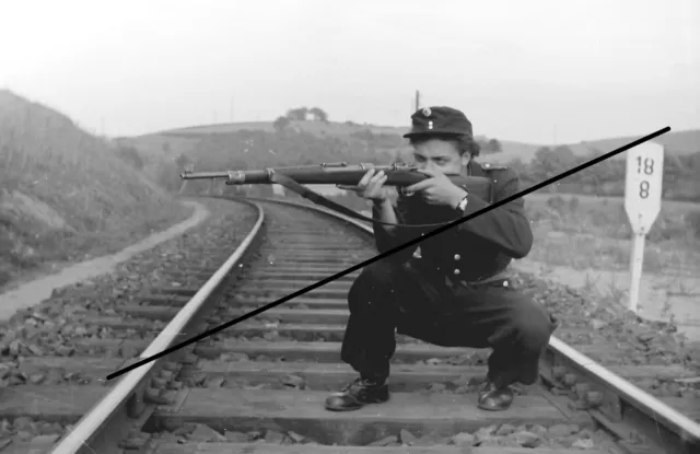 Orig. Negativ KVP Volkspolizei DDR Frühe 1950er Jahre Grenzpatrouille Thüringen