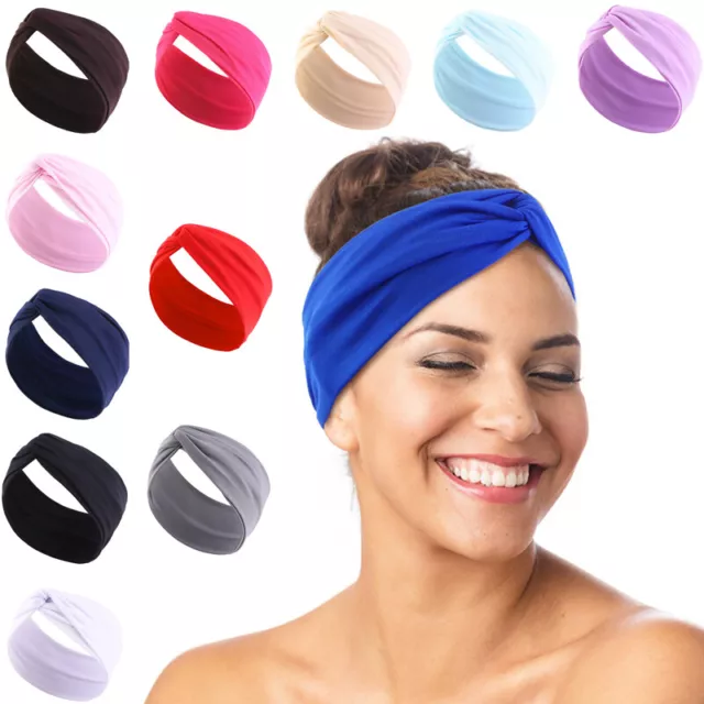 Moda Donna Lady Turbante Nodo Intrecciato Fascia Per Capelli Torsione Testa ☆