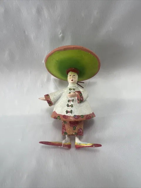 Dept 56 Christmas Krinkles Patience Brewster Chinese Tea DAMAGED REPAIRED