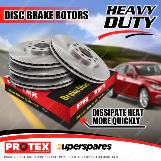 Protex Front + Rear Disc Brake Rotors for Nissan Patrol Y61 GU Series 10/97-07