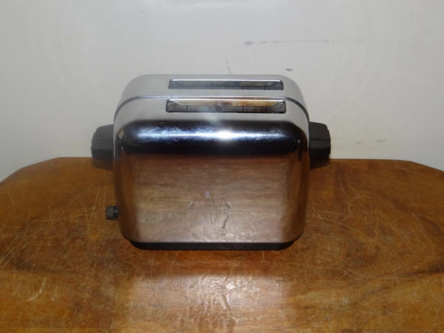 VINTAGE 1950S SUPRE Macy Chrome Art Deco MCM 2 Slice Toaster Sunbeam