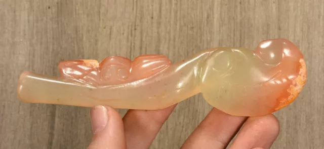 5.1'' Hongshan Kultur Alte Jade Lingzhi Glossy Ganoderma Amulett Anhänger