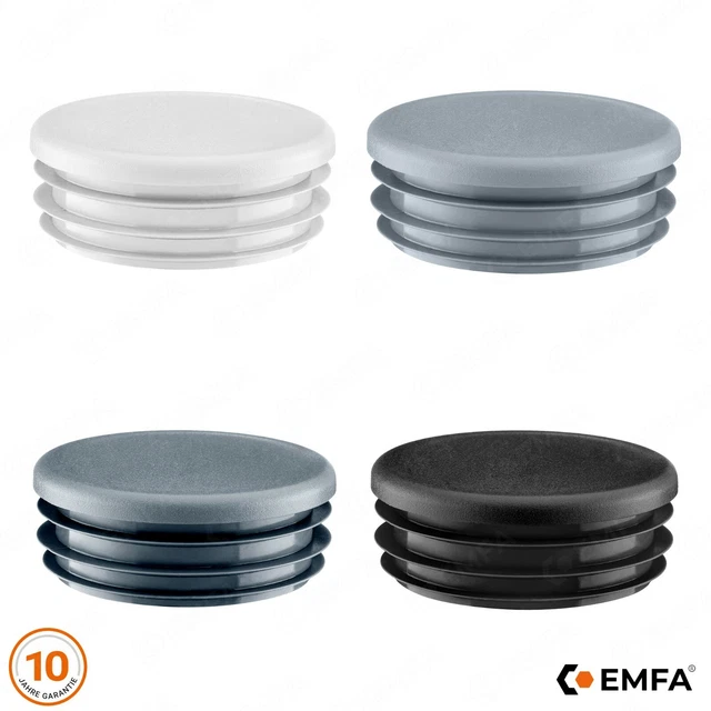 5 Bouchons Noirs Pour Tube Rond 30 Mm - Protection étanche Pour Balustrades, Meubles - 3