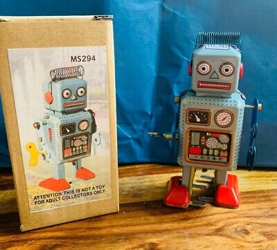 Robot en métal Qui Marche à remonter avec Une clé Miniatures World Jouet mécanique Clef Incluse 