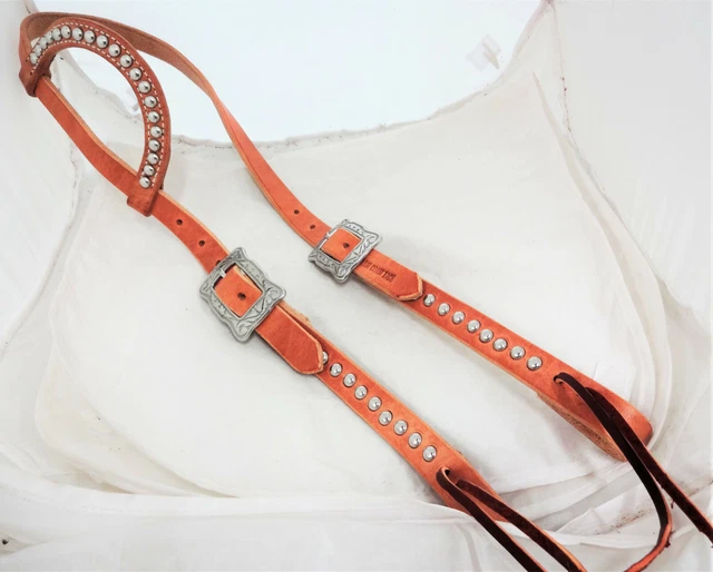 Hermann Oak Harness Leather Spotted One Ear Headstall Horse Tack Jeremiah Watt