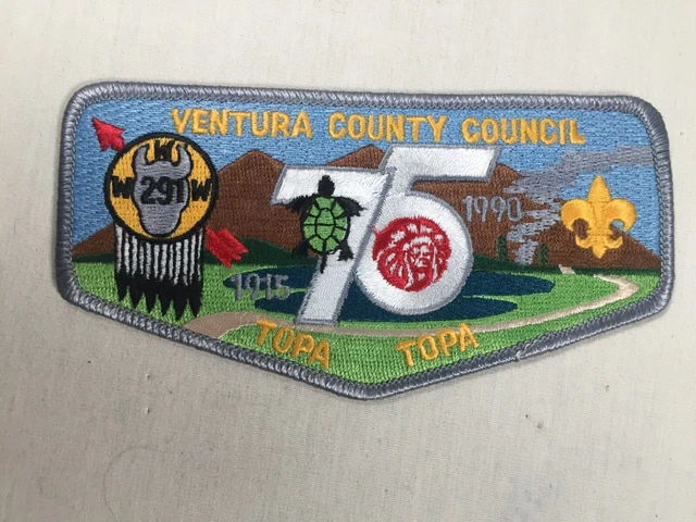 Topa topa OA Lodge 291 1990 75th Ann Flap BSA Patch