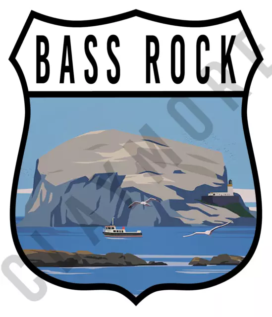 BASS ROCK Schottland BERWICK Dunbar Motorrad AUFKLEBER Helmführung Classic Bike