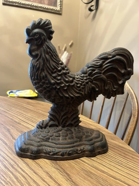 cast iron rooster door stop - Farmhouse Decor