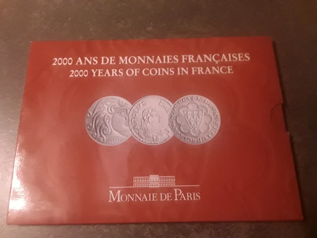 lot 3 pièces 5 francs 2000 de monnaies françaises sous blister. Rare