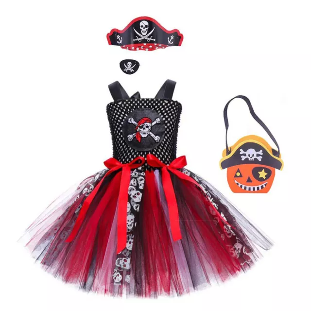Abito stile pirata Halloween bambini ragazze costume cosplay abito festa abito elegante