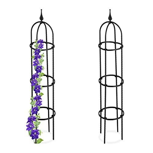 Relaxdays Trellis obélisque Lot de 2 100 m de Hauteur Plantes grimpantes en m...