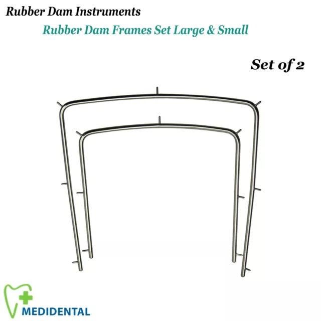 ENDODONTIC Dental Instruments Rubber Dam Frames Adult & Children - Set Of 2