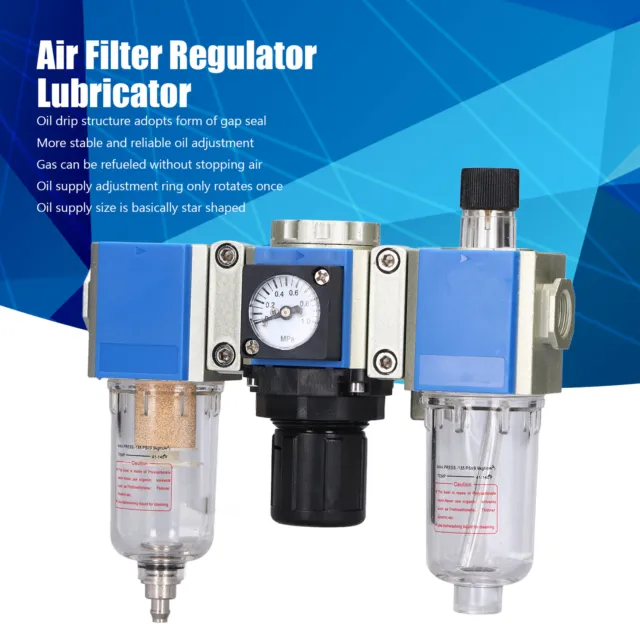 (GC200-08)Compressed Air Filter Regulator Combined Lubricator Water Oil Trap NY9