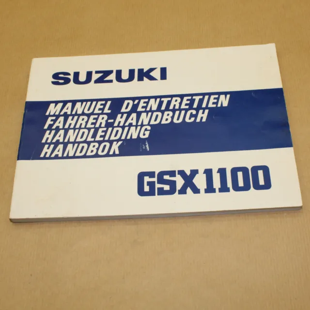 Manuel Technique D'entretien Et D'utilisation Suzuki Gsx 1100 1980 -