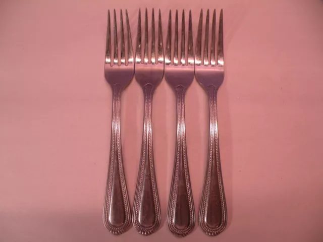 Set Of 4 Oneida SATIN COUNTESS Stainless Dinner Forks Satin Flatware 7 3/4 GE1