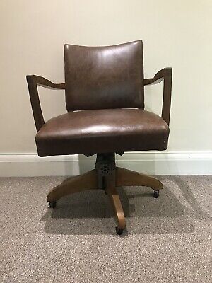 Antique leather office chair desk chair 3