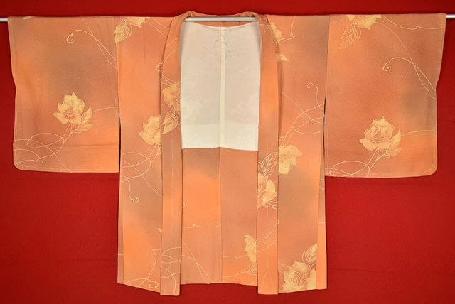 Vintage Japanese Kimono Silk Antique BORO HAORI Kusakizome Dyed/B363/560