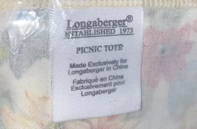 New Longaberger Sunflower Floral Square Picnic Tote Basket Liner #23444260 3