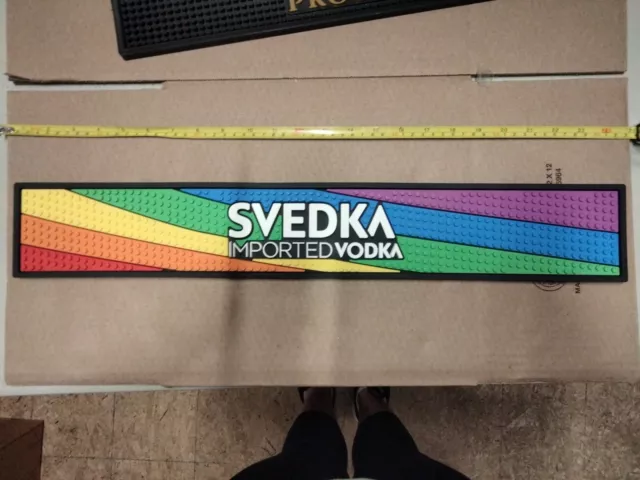 Svedka Imported Vodka Bar Rail Spill Mat 23.5"x3.5" Rainbow Colors