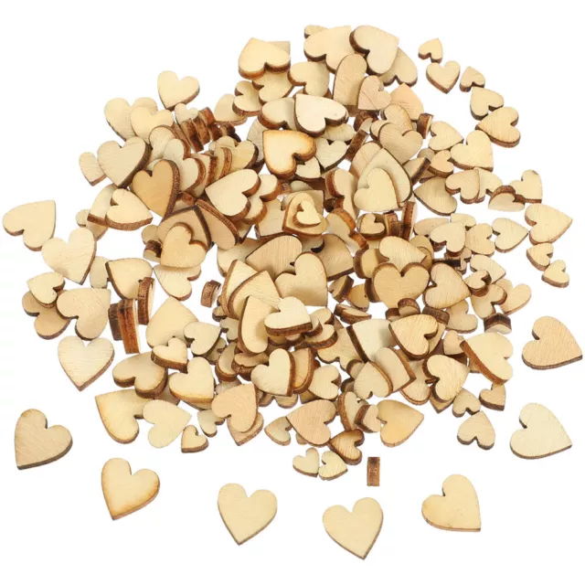 200 Wood Heart Slices for Crafts & Décor