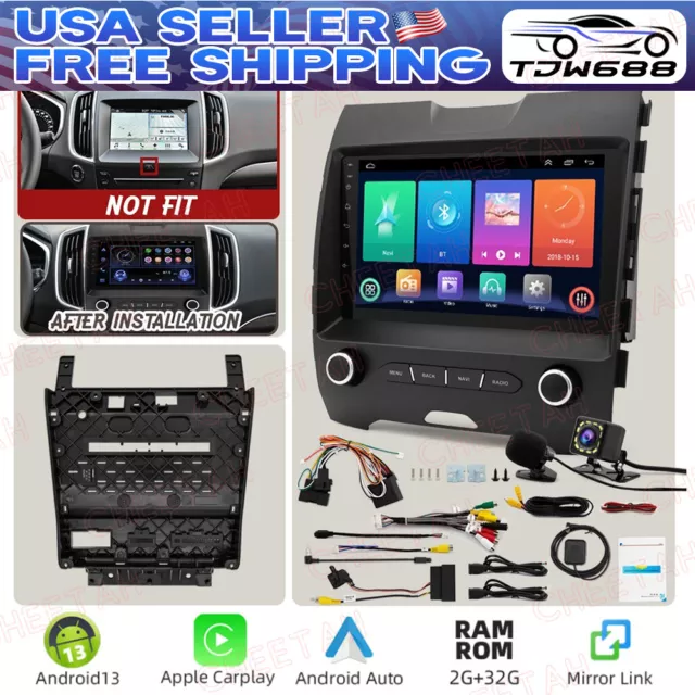 For Ford Edge 2015-2018 Wireless Carplay Android Car Radio Stereo GPS Navi DSP