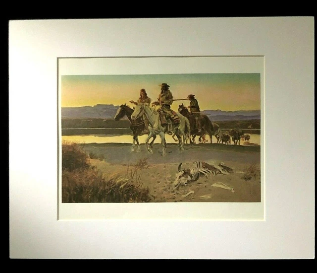 Charles M Russell "Carson's Men" 11 x 14 Matted Western Print