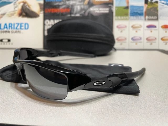 Oakley Flak Jacket 1.0 Jet Black w Black Iridium - Custom / Display pair + Vault