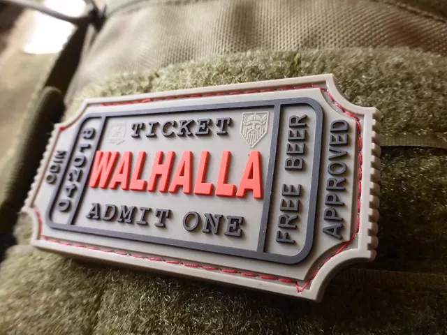 JTG WALHALLA TICKET - Odin approved Patch, grey / JTG 3D Rubber Patch