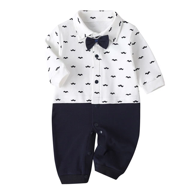 Abiti da gentiluomo neonati bambini maniche lunghe tute vestiti body 9