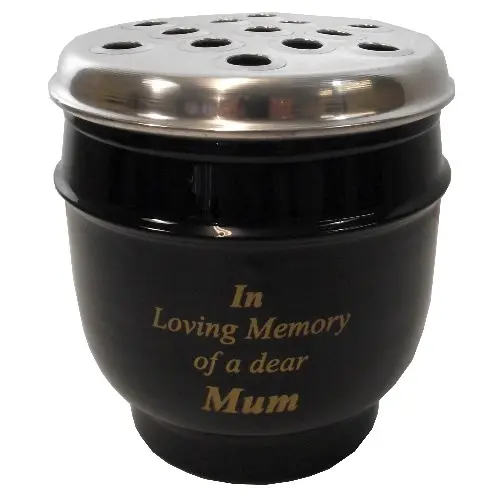 Globe Grave Vase Pot for Flowers - In Loving Memory of a dear Mum