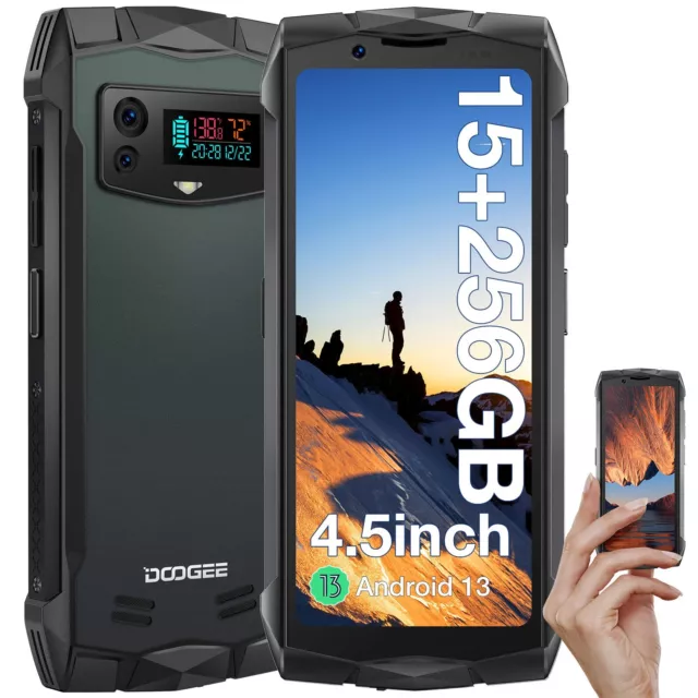 DOOGEE SMINI 4.5" Rugged Smartphones 15GB+256GB(TF 2TB) Android 13 Phone NFC